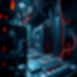 Mining Rigs and Motherboard Connectivity An intricate motherboard with multiple mining rigs connected