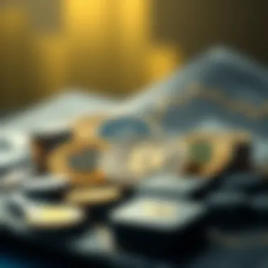 Conceptual illustration of a diversified cryptocurrency portfolio