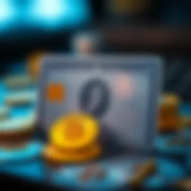 American Express and Digital Currency Illustration of American Express card with digital currency symbols