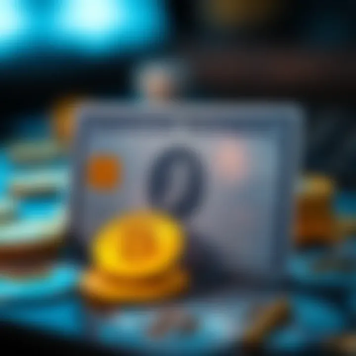 American Express and Digital Currency Illustration of American Express card with digital currency symbols