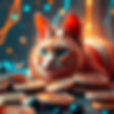 The Rise of Catgirl Crypto A captivating digital illustration of Catgirl crypto coins with a futuristic background