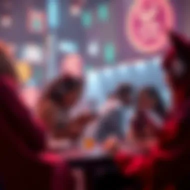 Engaging with the Catgirl Crypto Community A vibrant depiction of a digital community engaging with Catgirl crypto on social media platforms