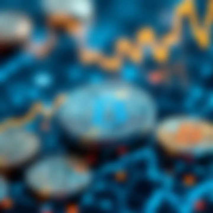 An abstract representation of digital currency transactions