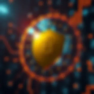 Ensuring Security in Cryptocurrency Transactions A shield symbolizing security measures for cryptocurrency transactions