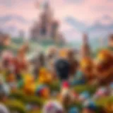 A vibrant digital landscape showcasing diverse NFT characters