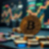 Conceptual representation of cryptocurrency and betting