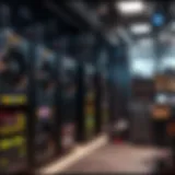 Overview of a modern crypto mining store showcasing equipment