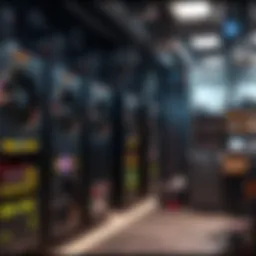 Overview of a modern crypto mining store showcasing equipment