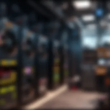 Overview of a modern crypto mining store showcasing equipment