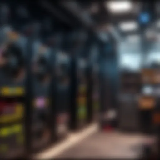 Modern Crypto Mining Store Equipment Overview of a modern crypto mining store showcasing equipment