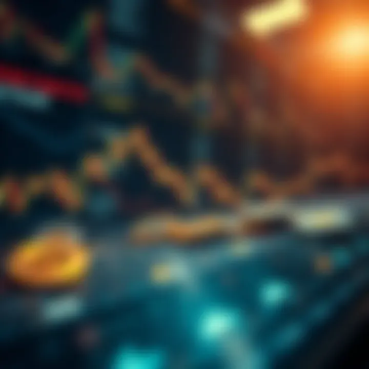 An abstract visualization of cryptocurrency trends and market fluctuations.