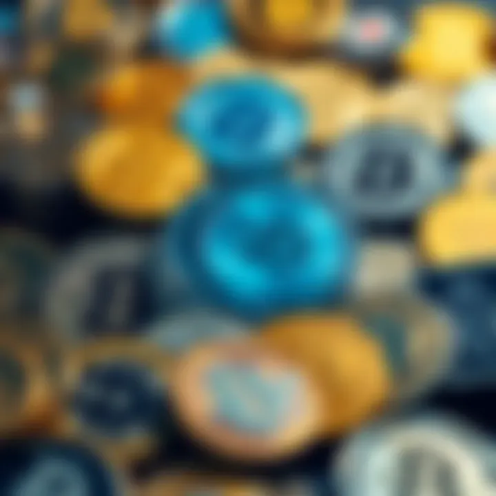 Illustration of cryptocurrency symbols representing diverse digital currencies