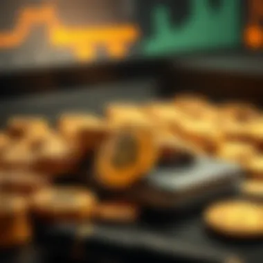 A digital wallet with discounts represented as coins