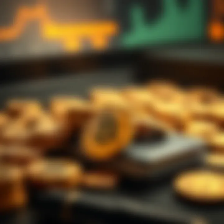 A digital wallet with discounts represented as coins