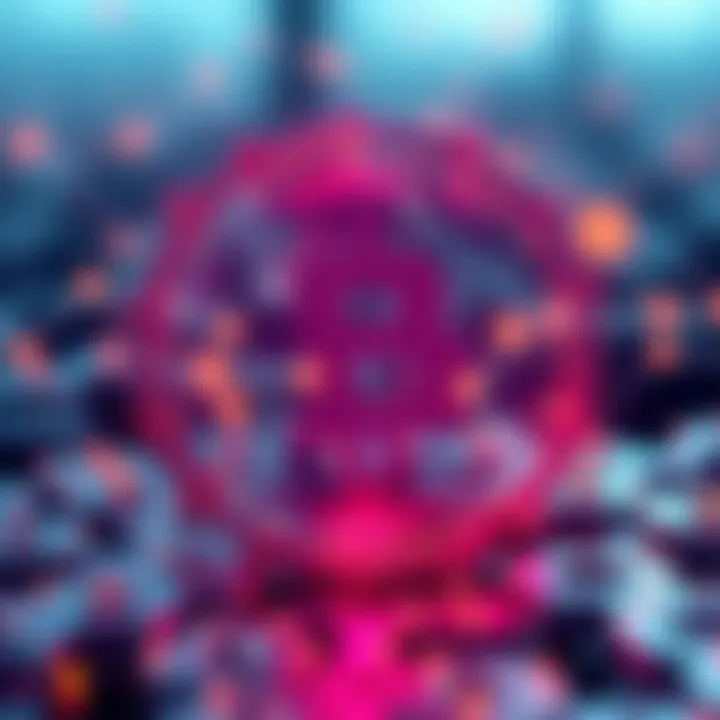 Impact of Blockchain Technology A futuristic depiction of blockchain technology affecting cryptocurrency investment decisions.