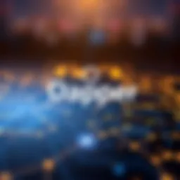 Dapper Labs logo with blockchain background