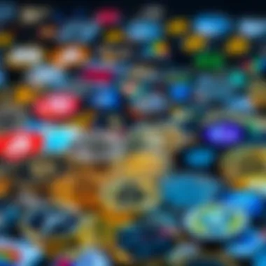 Diverse Cryptocurrencies Overview A digital representation of various cryptocurrency logos