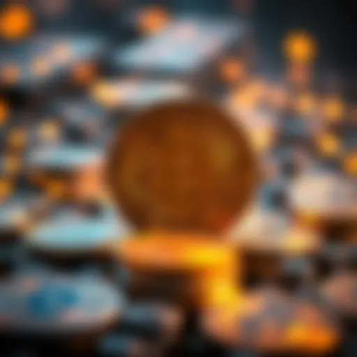 Emerging Cryptocurrency Coins A visual representation of emerging cryptocurrency coins in a digital landscape