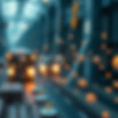 Blockchain network diagram illustrating interconnected nodes