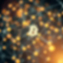 A visual representation of blockchain technology with interconnected nodes.