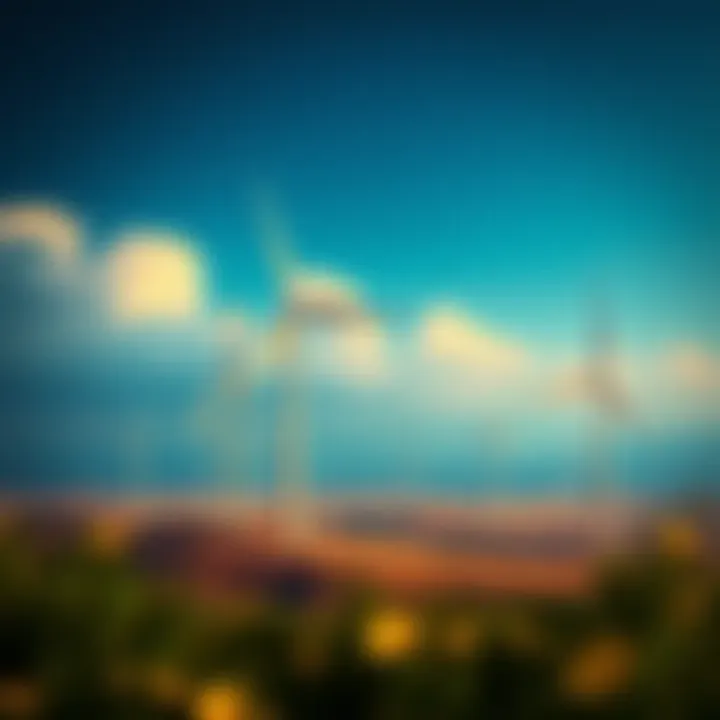 Renewable Energy and Carbon Trading An illustration of a wind farm representing renewable energy
