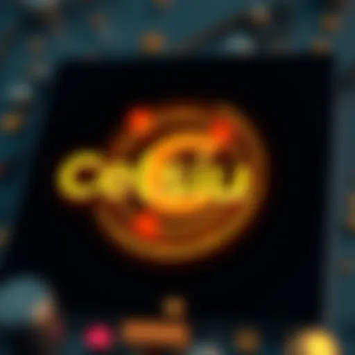 Celsius Branding and Cryptocurrency Integration Celsius logo with cryptocurrency symbols