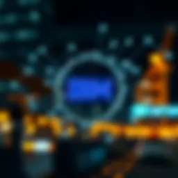 An intricate network diagram showcasing blockchain technology in trade finance