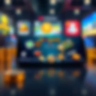 Showcasing Money-Making Games on Android Vibrant display of various money-making games on a mobile screen