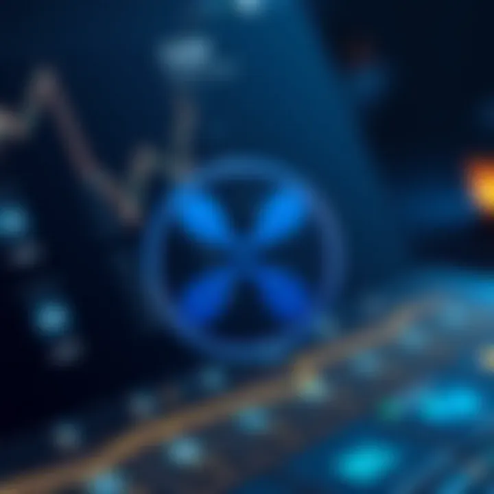 Visual representation of Ripple (XRP) logo and Voyager platform interface