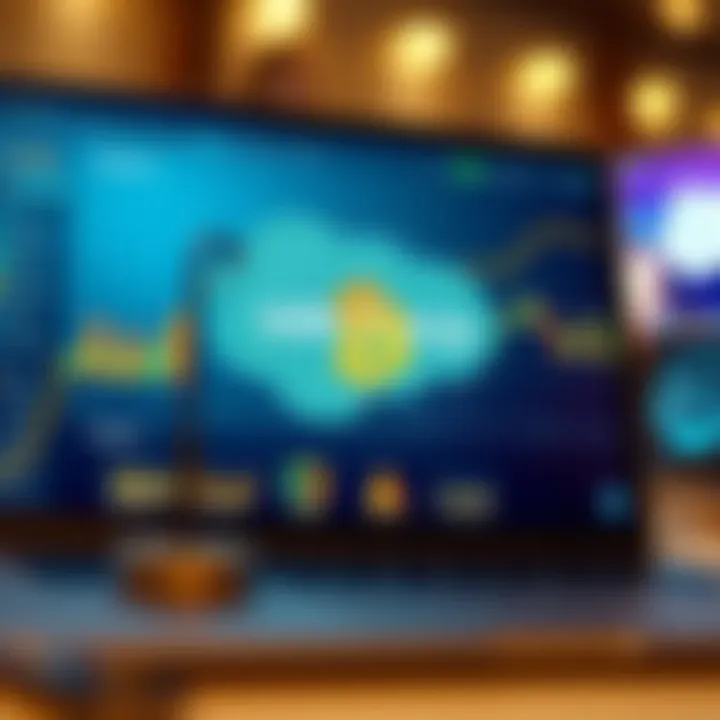 Salesforce and Cryptocurrency Integration Visual representation of Salesforce interface with cryptocurrency integration