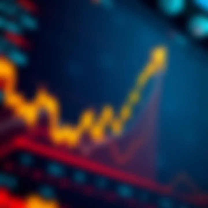 Graph showing upward trends in volatile market