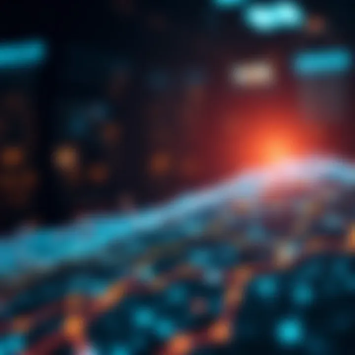 Futuristic Blockchain Network Visualization A futuristic blockchain network visualization