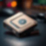 A detailed view of a hardware cryptocurrency wallet showcasing its sleek design