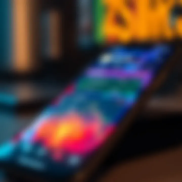 Software Wallet Interface An interface of a software wallet displayed on a mobile device with vibrant graphics