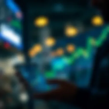 Engaging with Coinbase for Trading User engaging with the Coinbase app for trading