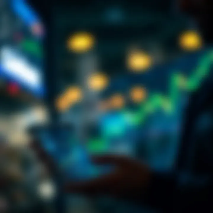 Engaging with Coinbase for Trading User engaging with the Coinbase app for trading