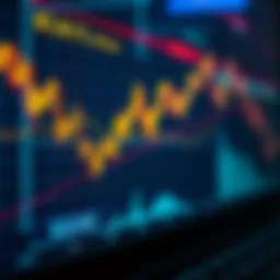 A digital chart depicting cryptocurrency market trends