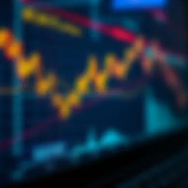 A digital chart depicting cryptocurrency market trends