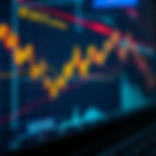 A digital chart depicting cryptocurrency market trends