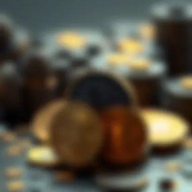 Batman Coins and Cryptocurrency Artistic representation of Batman coins alongside cryptocurrency symbols.