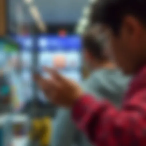 User Engagement with the Shop and Earn App User engaging with the Shop and Earn app interface