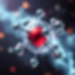 Scientific representation of helium's atomic structure