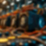 Visual representation of cryptocurrency mining techniques