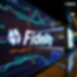 Fidelity logo on a digital display