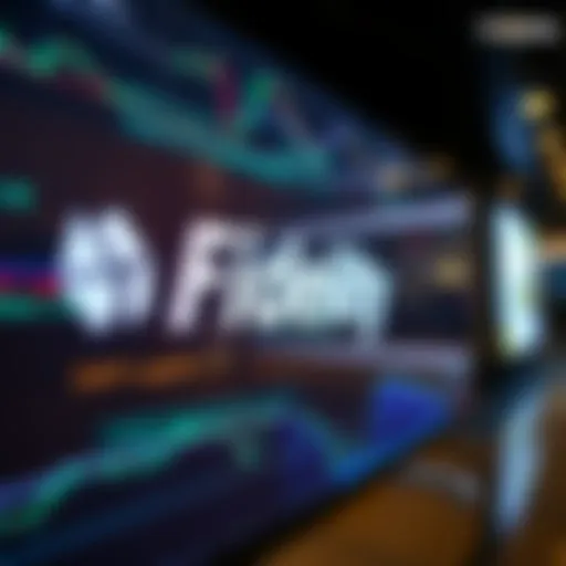 Fidelity logo on a digital display