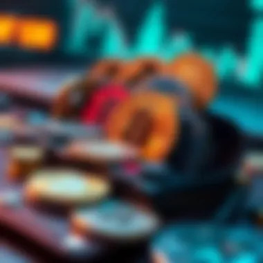 Diverse Virtual Currencies in a Digital Wallet Visual representation of various virtual currencies in a digital wallet