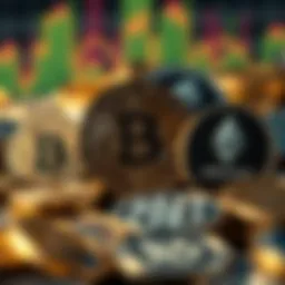 Visual representation of various cryptocurrencies such as Bitcoin and Ethereum