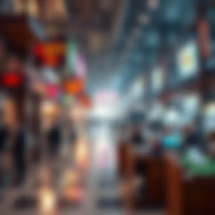 Conceptual image of a virtual marketplace for NFT trading