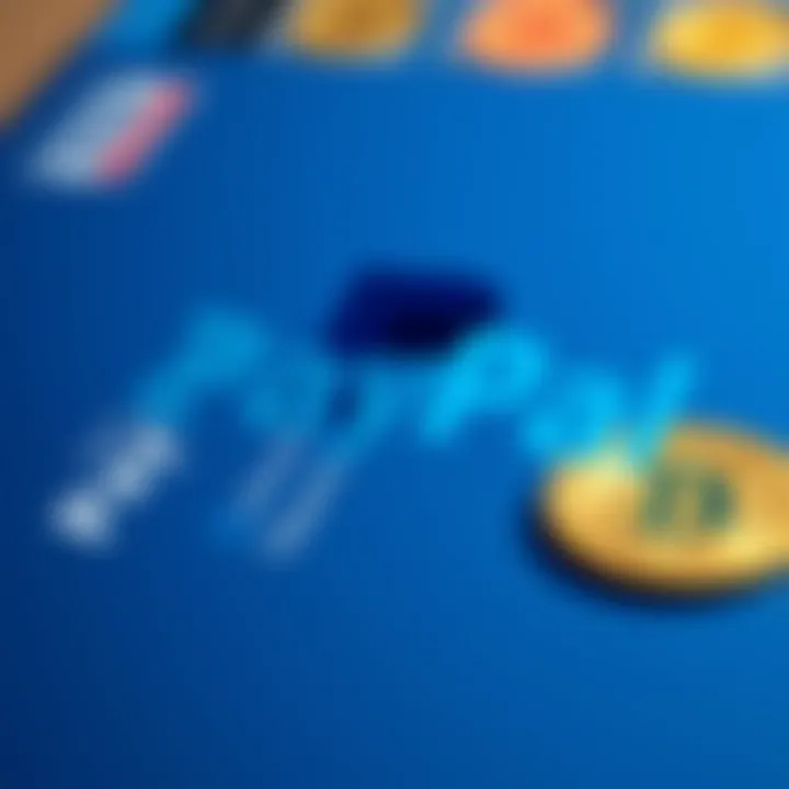 A graphical representation of the PayPal logo integrated with cryptocurrency symbols