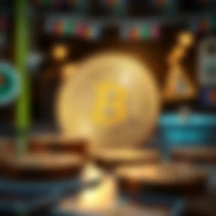 A conceptual image showing potential use cases for cryptocurrency in various industries